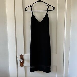 Alice + Olivia Black Midi Dress Spaghetti Strap (Size 2)